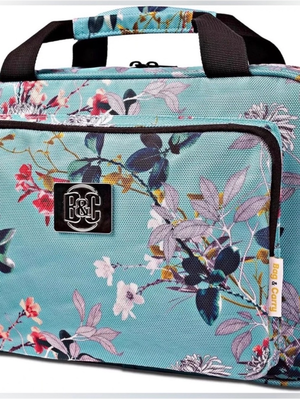 Bang Carsten Turquoise Floral Travel Toiletry Bag Organizer